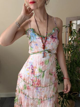 Vestido estampado seda mujer talla S