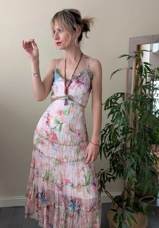 Vestido estampado seda mujer talla S