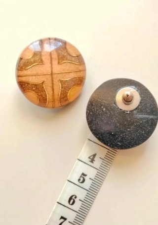 Pendientes vintage arenas marrones y dorados