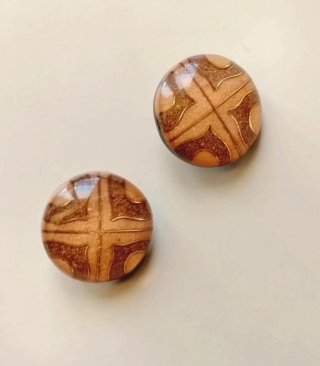 Pendientes vintage arenas marrones y dorados