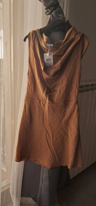 Mango Vestito corto caramello taglia S