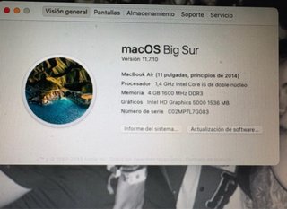MacBook Air 11 2014 Plata