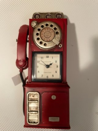 Hucha Reloj Teléfono Rojo Vintage