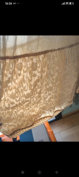 Vestido largo tirantes beige y blanco