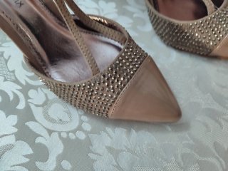 Zapatos de fiesta beige talla 37
