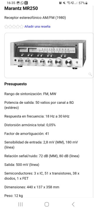 Receptor Marantz MR 250 REVISADO