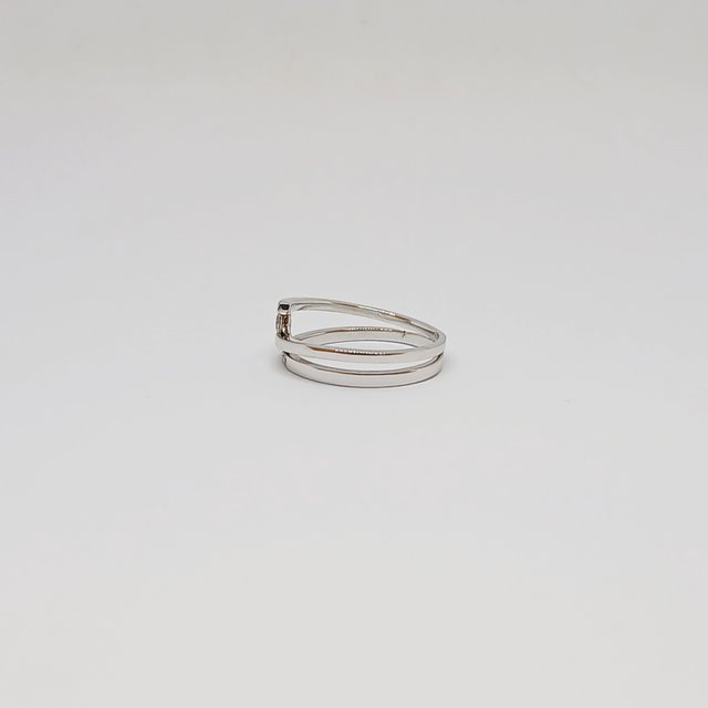 Sortija Oro Blanco 18k Linea Circonitas Solitario