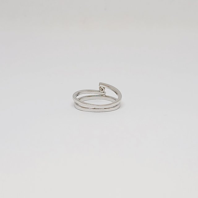 Sortija Oro Blanco 18k Linea Circonitas Solitario