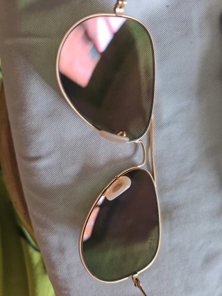 Gafas Ray-Ban Aviator Doradas Lente Roja