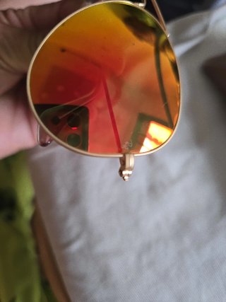 Gafas Ray-Ban Aviator Doradas Lente Roja