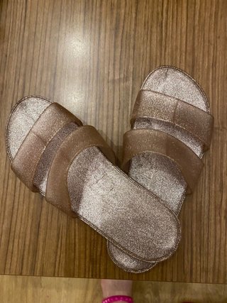 Sandalias PVC Glitter Oro Rosa
