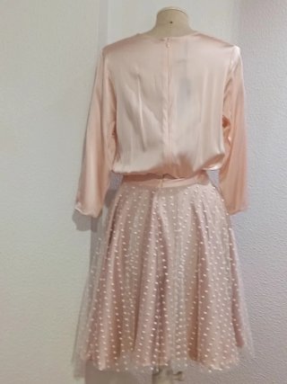 Vestido rosa elegante talla única