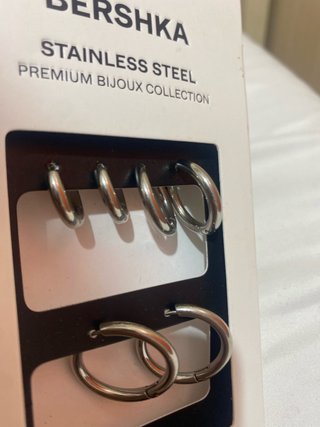 Set 3 Pendientes Aro Acero Inoxidable Bershka