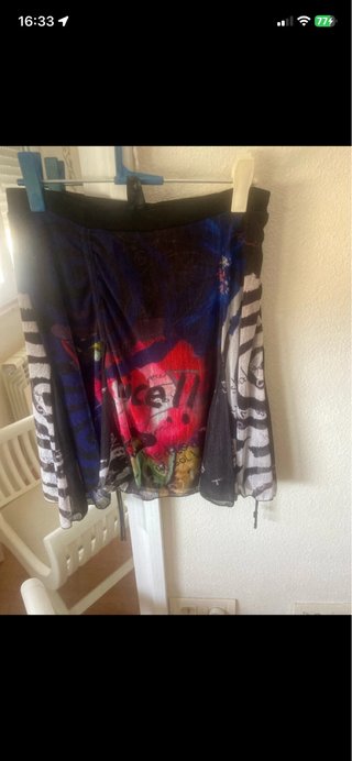 Falda gasa desigual con forro
