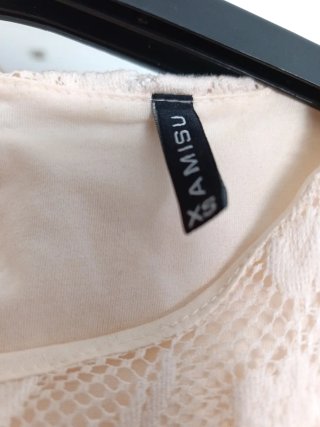 Blusa tirantes encaje beige talla XS