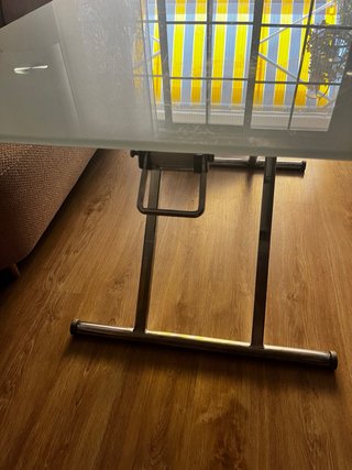 Mesa de centro cristal y metal