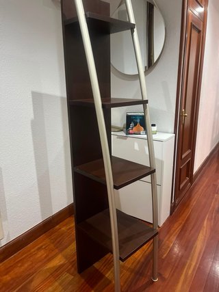 Estantería Escalera Marrón y Plata