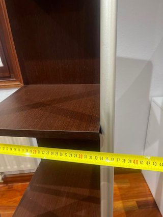 Estantería Escalera Marrón y Plata