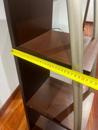 Estantería Escalera Marrón y Plata