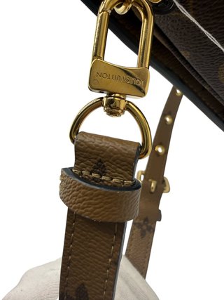 Borsa Louis Vuitton Pochette Métis Marrone Dorato