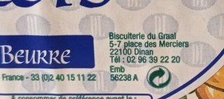 Scatola di latta vintage "Biscuiterie du Graal"