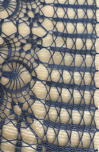 Centrotavola uncinetto vintage anni '70 blu