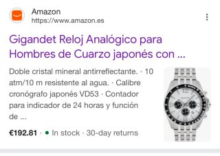 Reloj analógico de cuarzo Gigandet para hombre