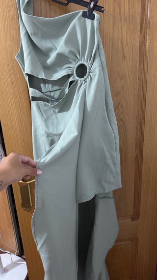 Vestido ASOS verde asimétrico