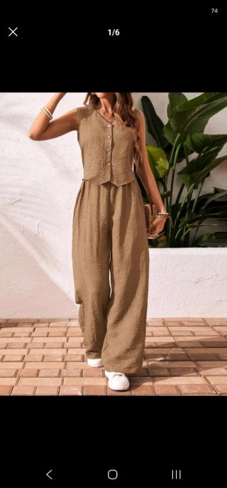 Conjunto pantalón y chaleco verde