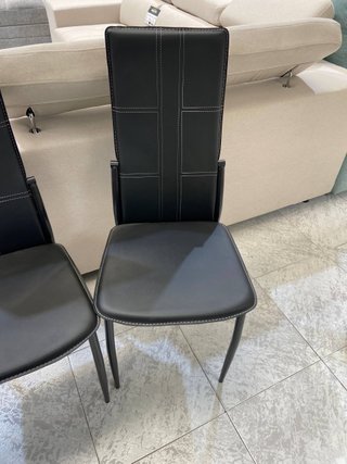 Pack 4 sillas comedor negras polipiel