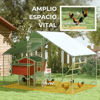 Gallinero Metálico Exterior 3x2m con Percha