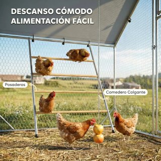 Gallinero Metálico Exterior 3x2m con Percha