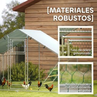 Gallinero Metálico Exterior 3x2m con Percha