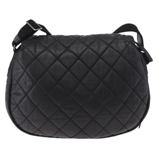 CHANEL Matelasse Shoulder Bag Coated Canvas Black