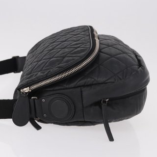 CHANEL Matelasse Shoulder Bag Coated Canvas Black