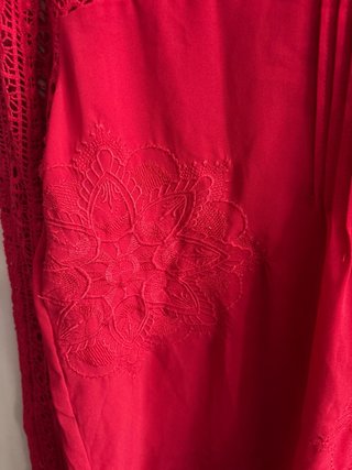 Blusa Desigual Roja Encaje Talla S