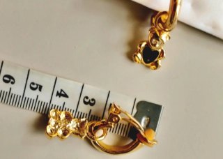 Pendientes vintage oso corazón verde