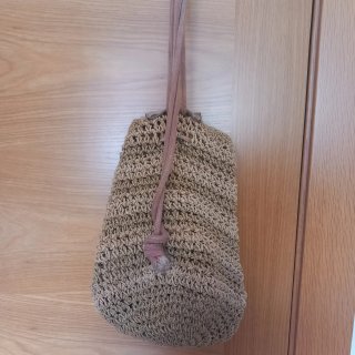Mochila Bolso de rafia y cuero