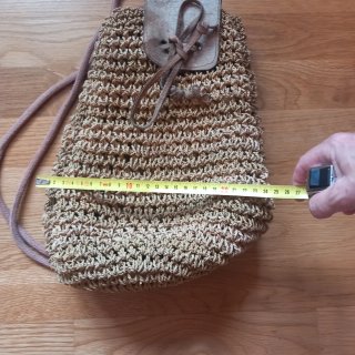 Mochila Bolso de rafia y cuero