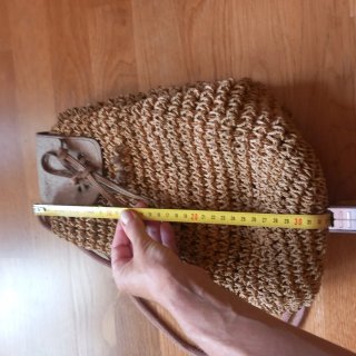 Mochila Bolso de rafia y cuero