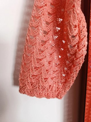 Top calado manga francesa salmón Talla S