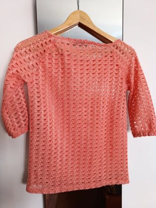 Top calado manga francesa salmón Talla S