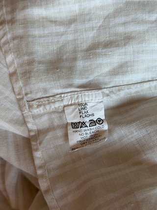 Camicia Gran Sasso Uomo L Righe Beige Bianco Lino