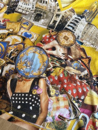 T-shirt Versace Donna M fantasia Giallo Multicolor