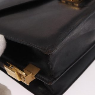 CELINE Horse Carriage Shoulder Bag Leather Black