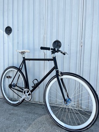 Bicicleta Fixie Negra Ruedas Blancas