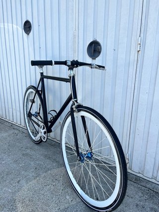 Bicicleta Fixie Negra Ruedas Blancas