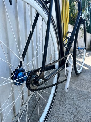 Bicicleta Fixie Negra Ruedas Blancas