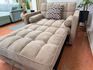 Sofá Cama 2 Plazas Tela Antimanchas Beige