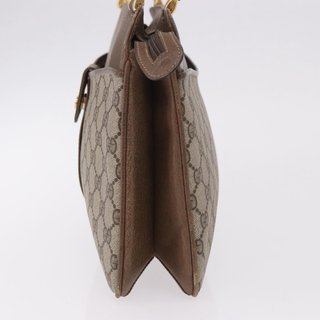 GUCCI GG Supreme Tote Bag PVC Beige Gold 86 02